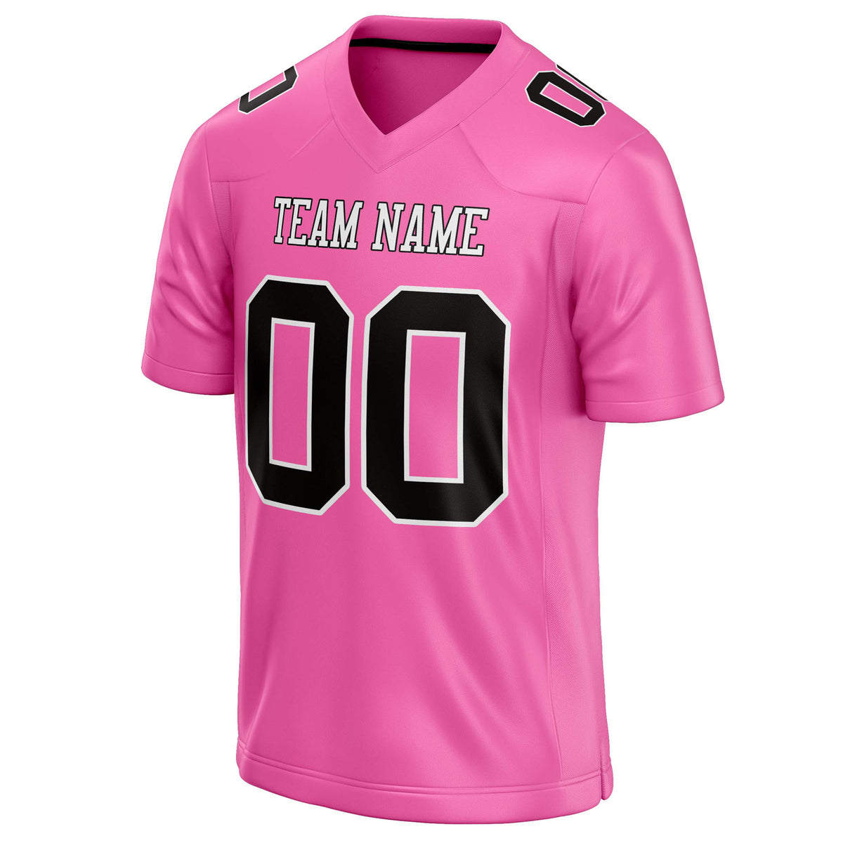 Custom Pink Black Solid Colour Football Jersey