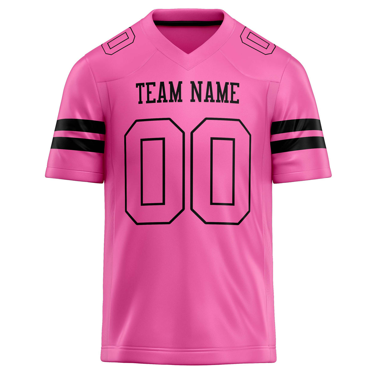 Custom Pink Black Solid Colour Football Jersey