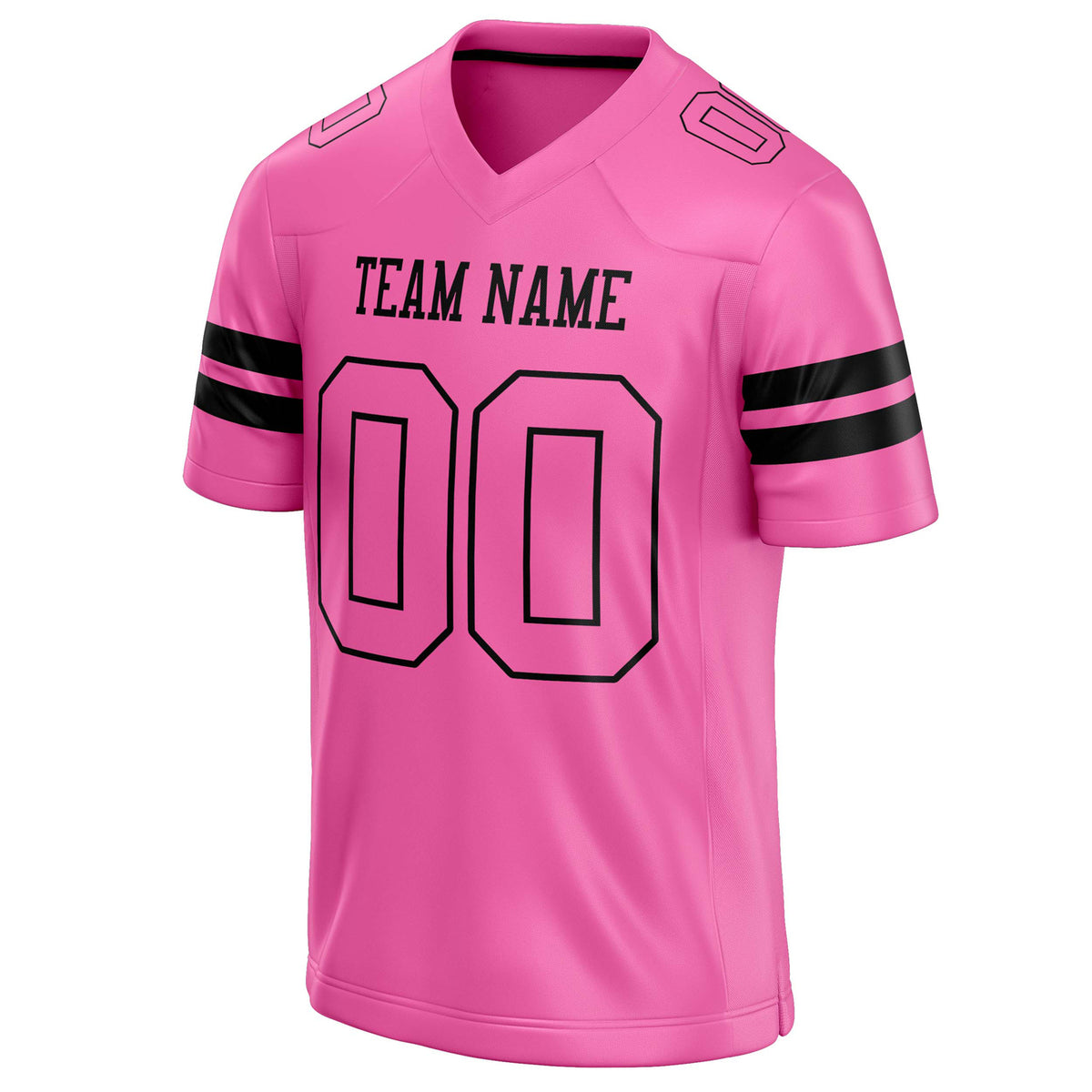 Custom Pink Black Solid Colour Football Jersey