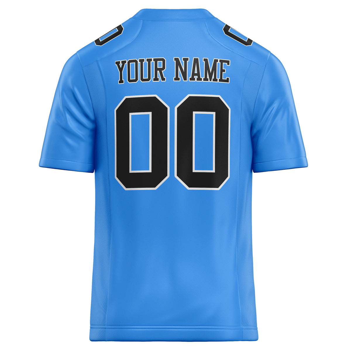 Custom Powder Blue Black Solid Colour Football Jersey