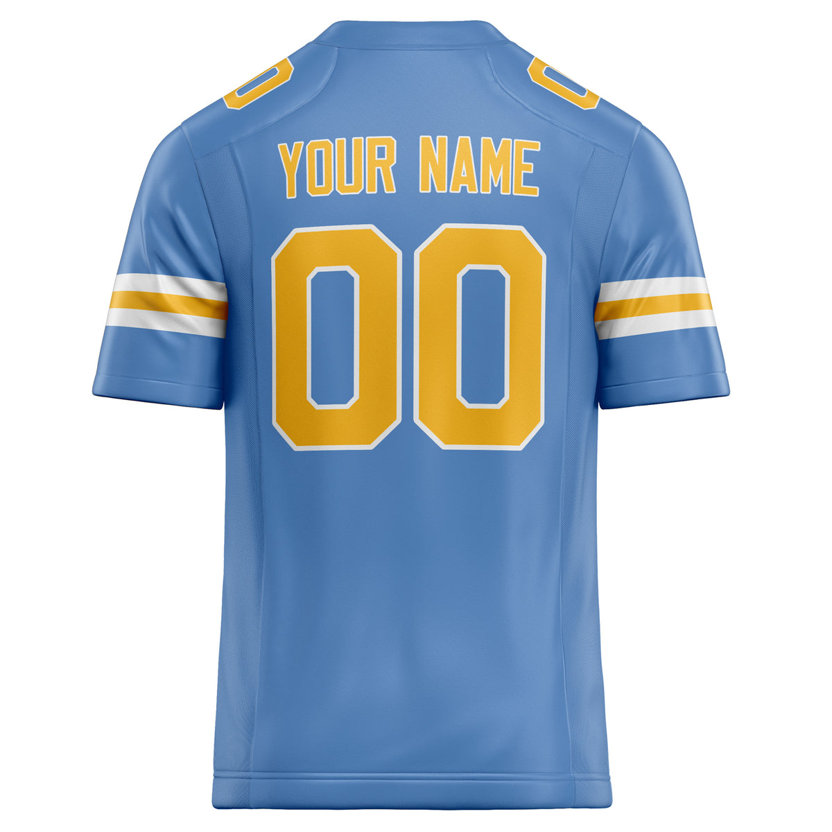 Custom Powder Blue Gold Solid Colour Football Jersey