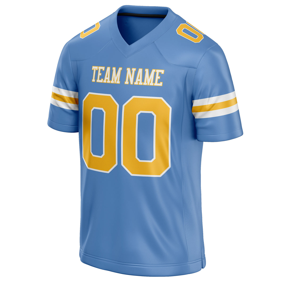 Custom Powder Blue Gold Solid Colour Football Jersey