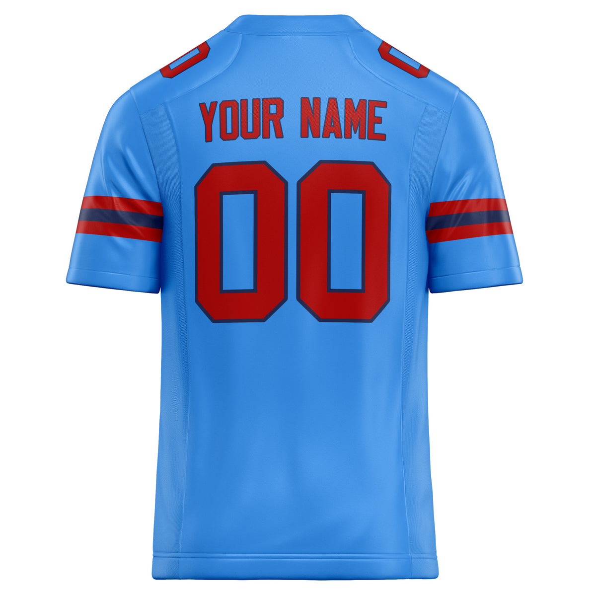 Custom Powder Blue red Solid Colour Football Jersey