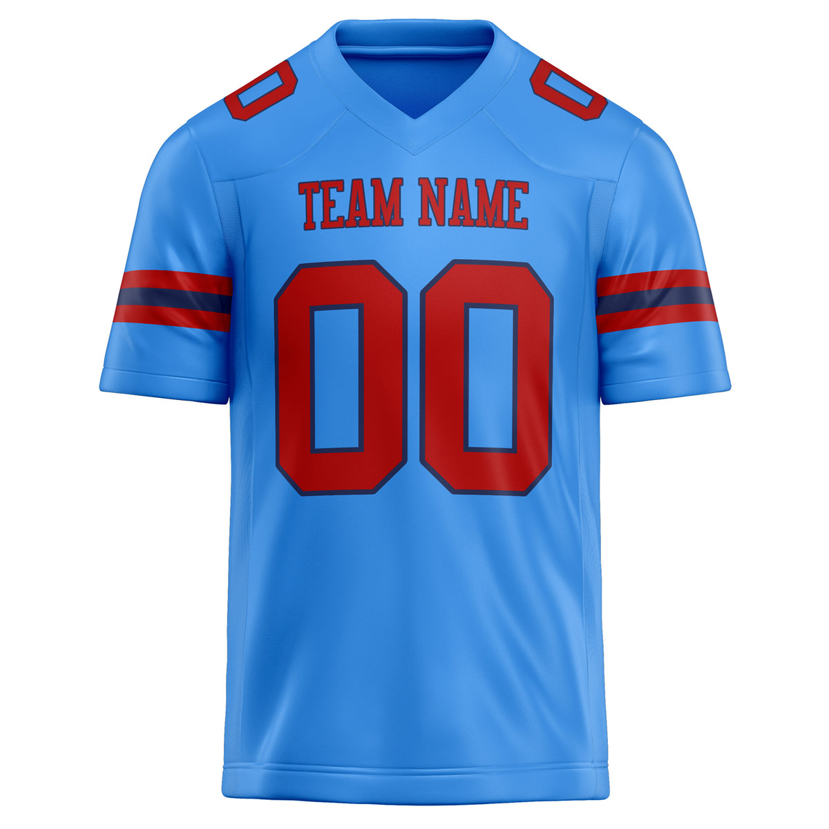 Custom Powder Blue red Solid Colour Football Jersey