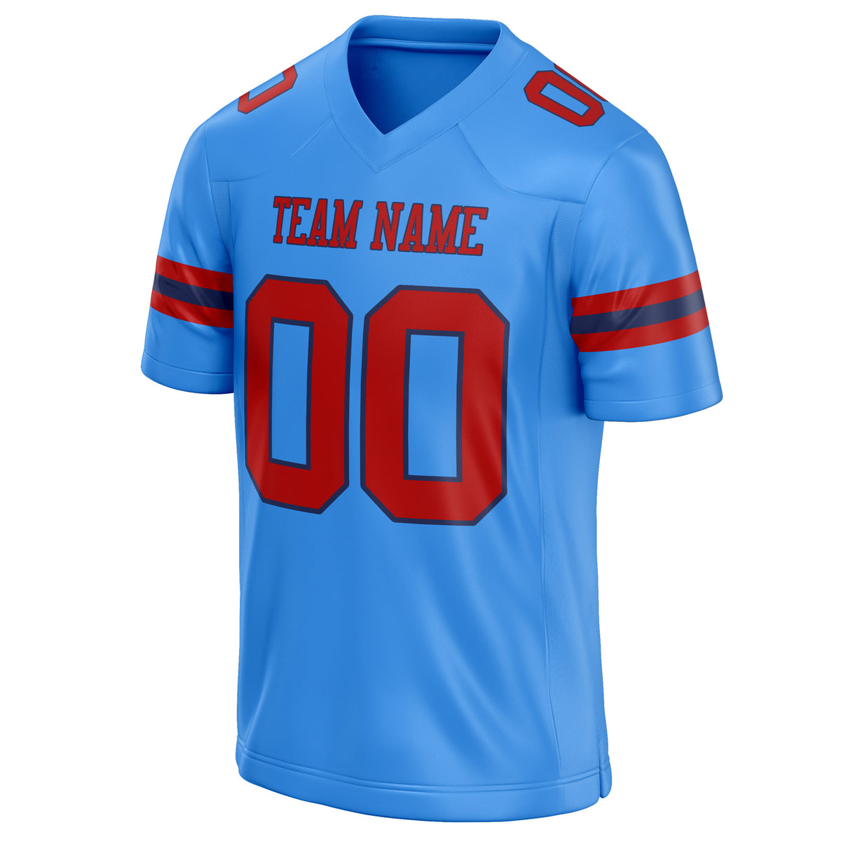 Custom Powder Blue red Solid Colour Football Jersey