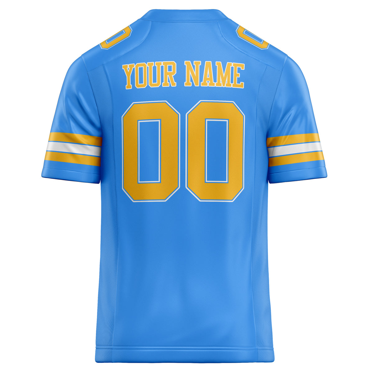 Custom Powder Blue Gold Solid Colour Football Jersey