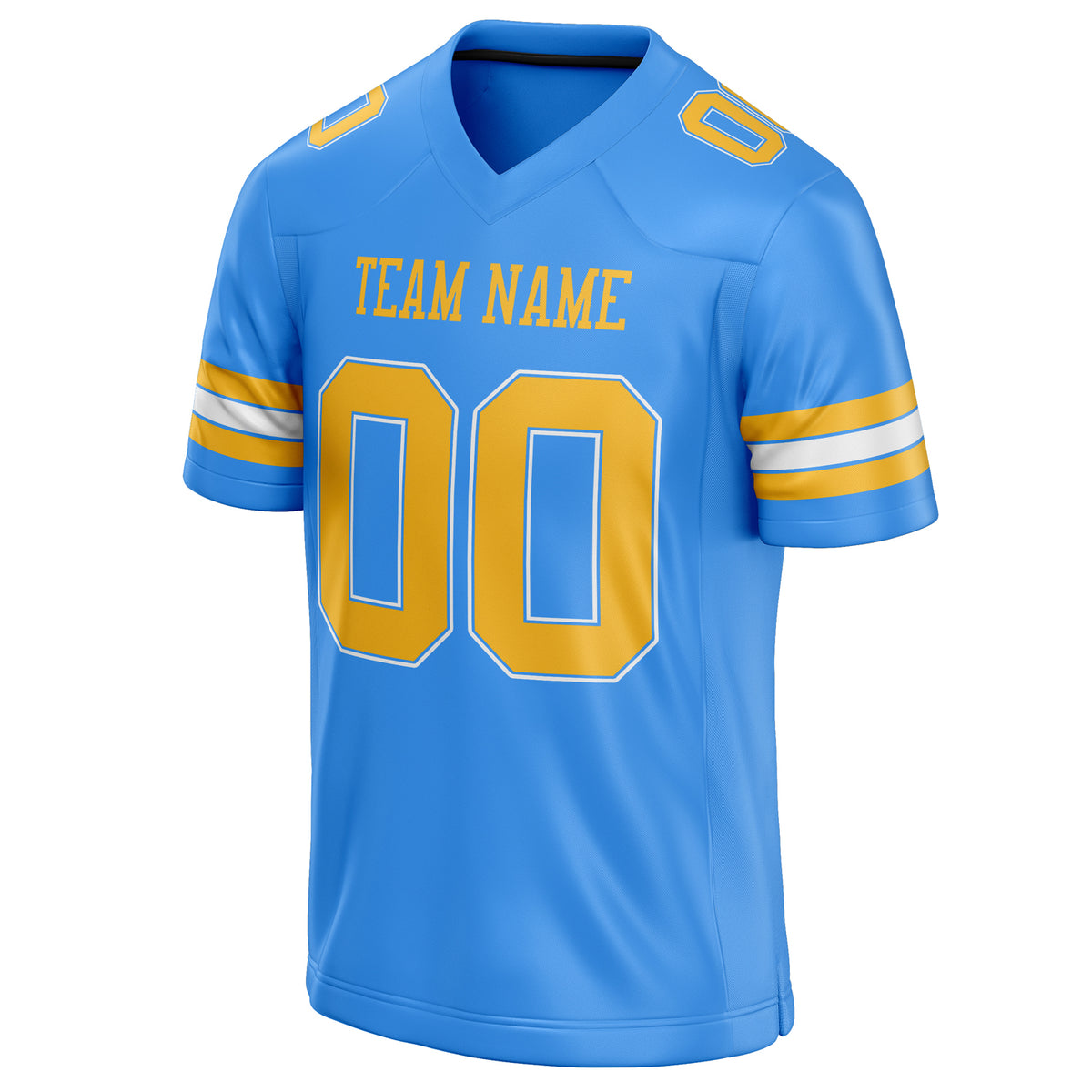 Custom Powder Blue Gold Solid Colour Football Jersey