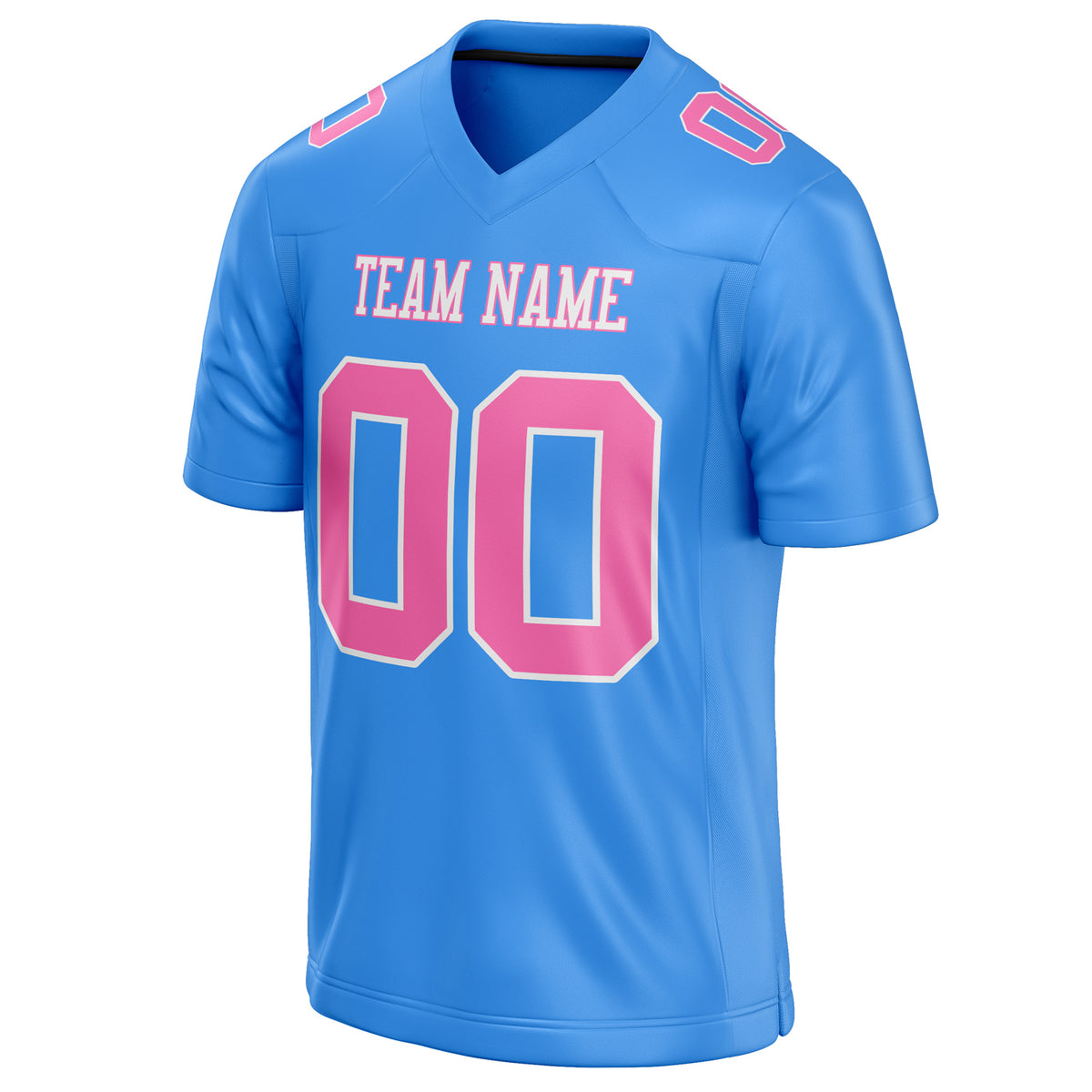 Custom Powder Blue pink Solid Colour Football Jersey