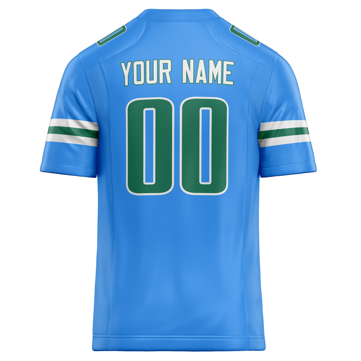 Custom Powder Blue Kelly Green Solid Colour Football Jersey