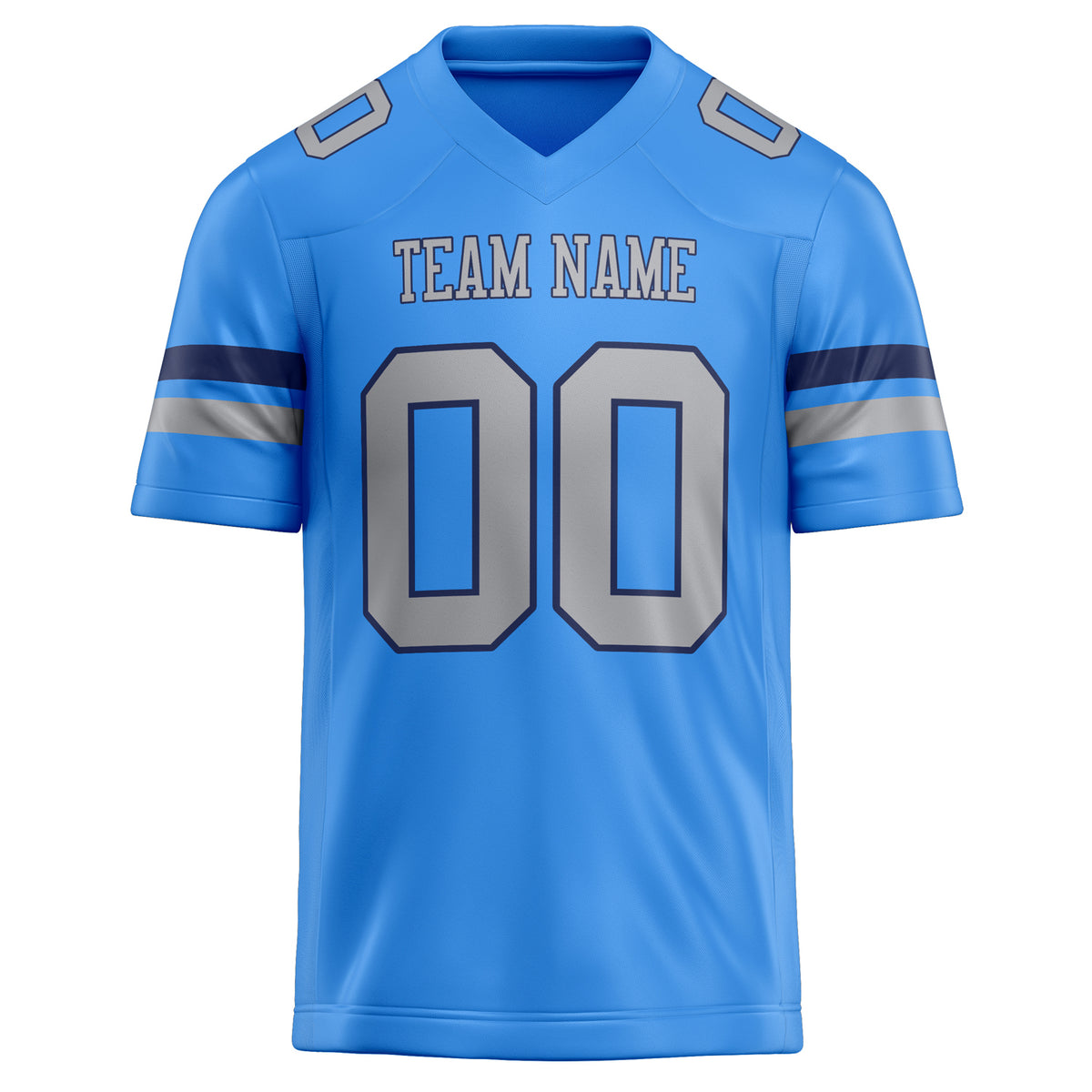 Custom Powder Blue gray Solid Colour Football Jersey