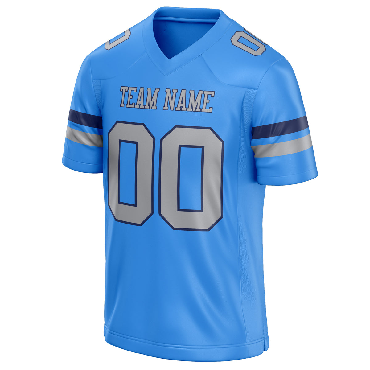 Custom Powder Blue gray Solid Colour Football Jersey