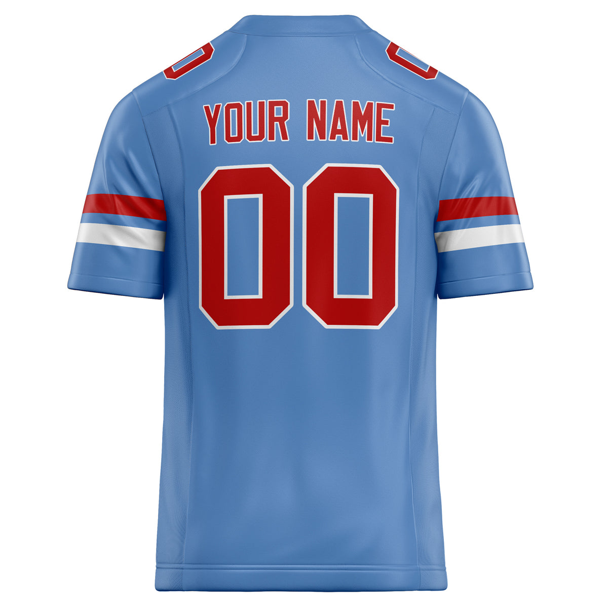 Custom Powder Blue red Solid Colour Football Jersey