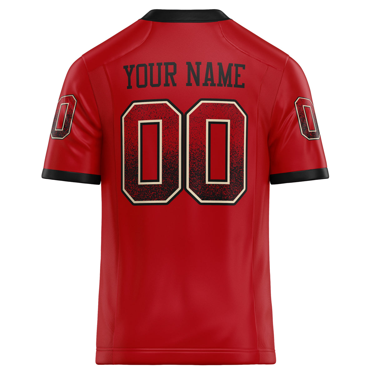 Custom Red Black Solid Colour Football Jersey