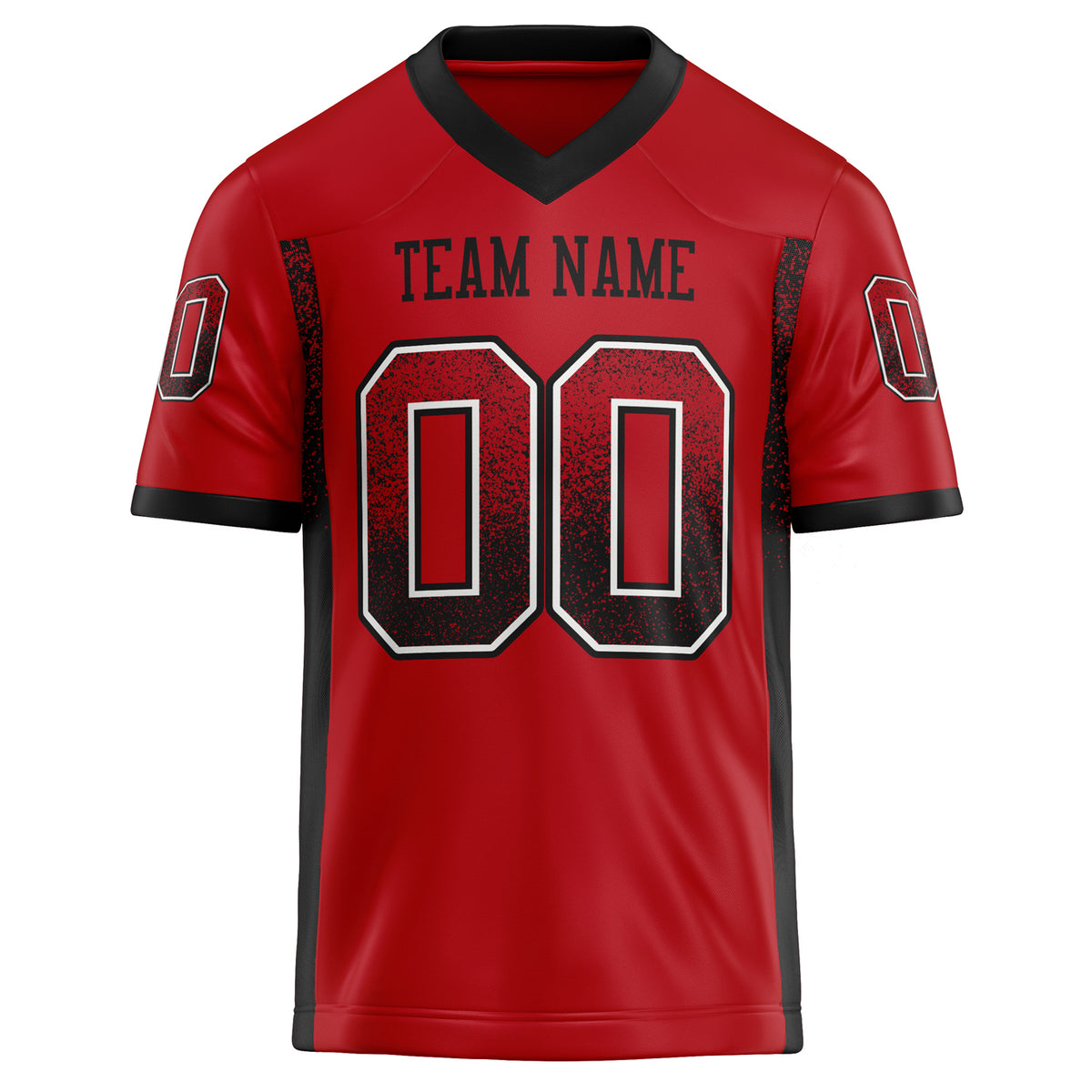 Custom Red Black Solid Colour Football Jersey