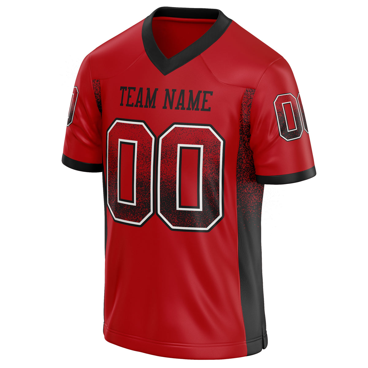 Custom Red Black Solid Colour Football Jersey