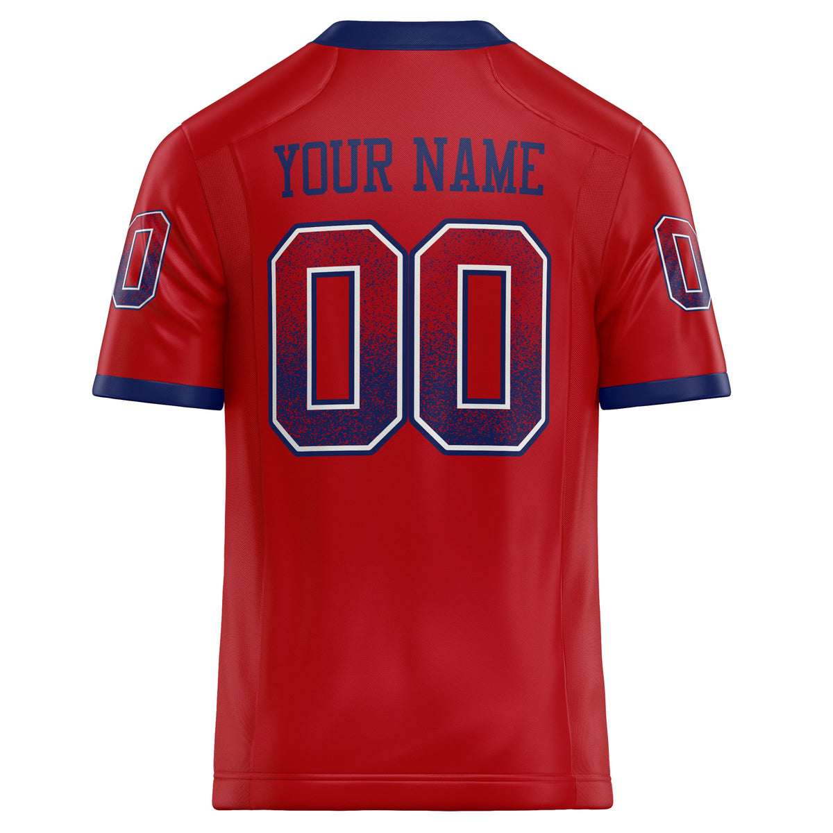 Custom Red Navy Solid Colour Football Jersey