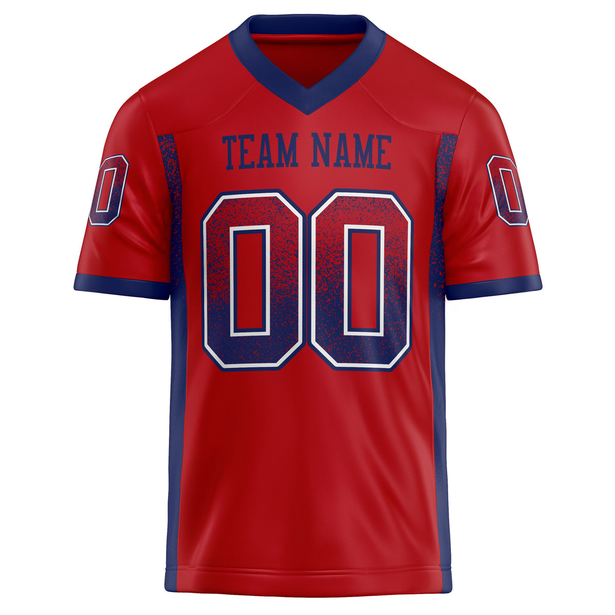 Custom Red Navy Solid Colour Football Jersey