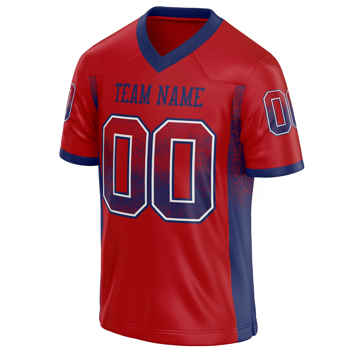 Custom Red Navy Solid Colour Football Jersey