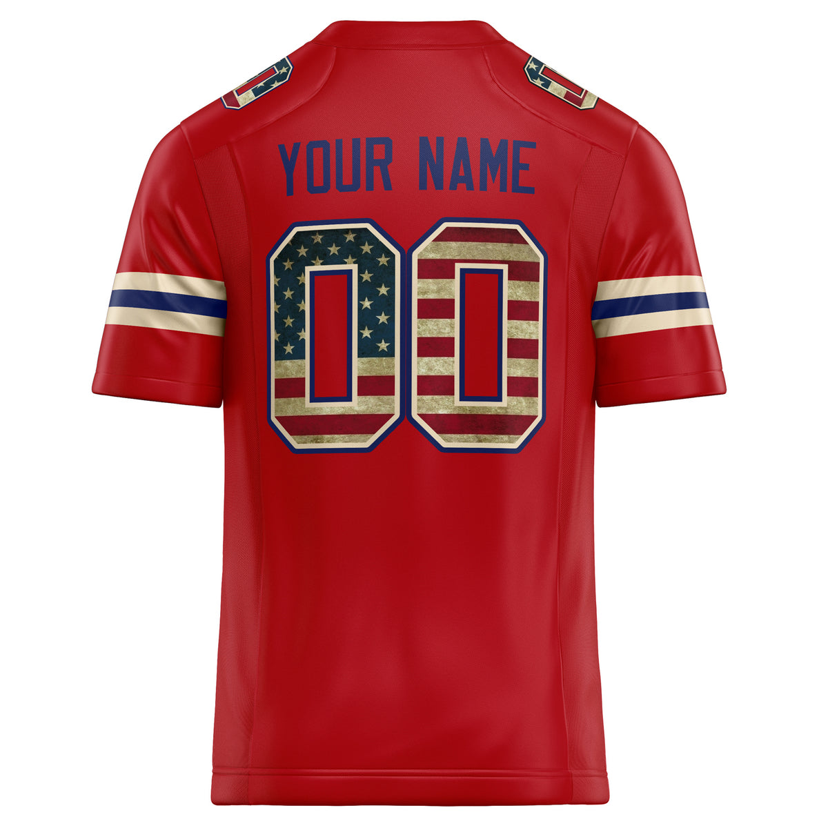 Custom Red Cream Solid Colour Football Jersey