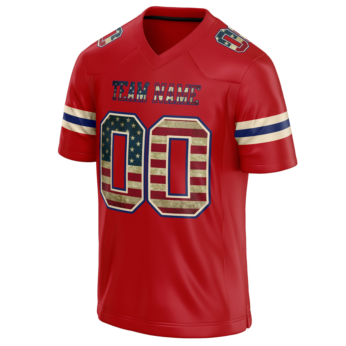 Custom Red Cream Solid Colour Football Jersey