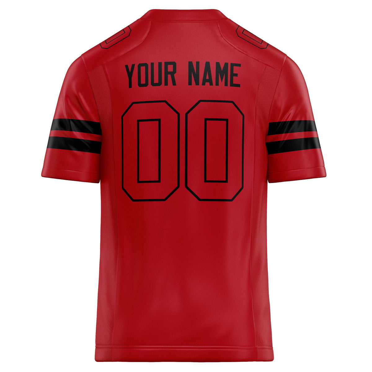 Custom Red Black Solid Colour Football Jersey