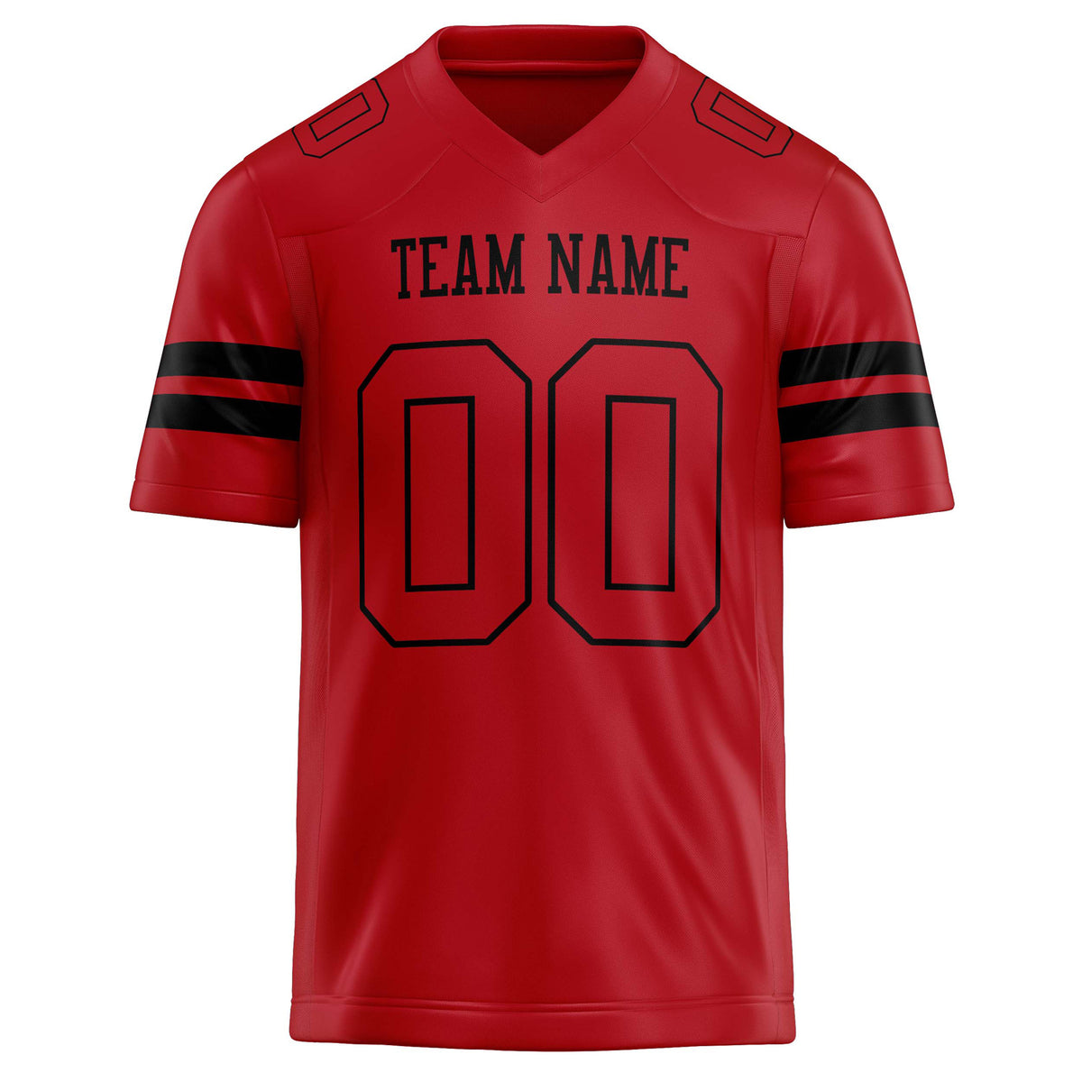 Custom Red Black Solid Colour Football Jersey