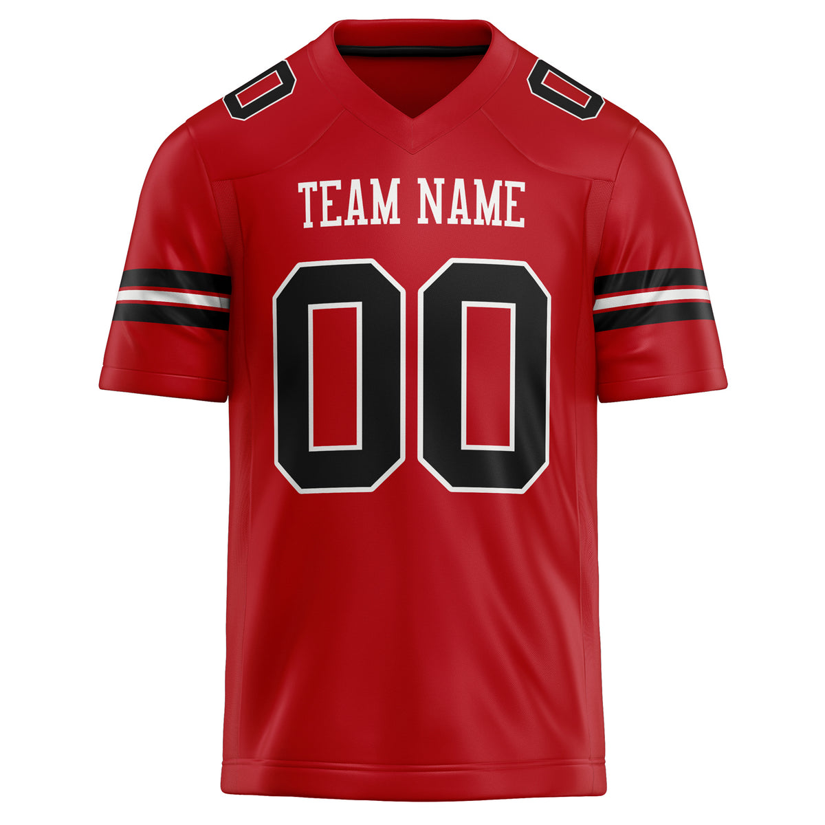 Custom Red Black Solid Colour Football Jersey