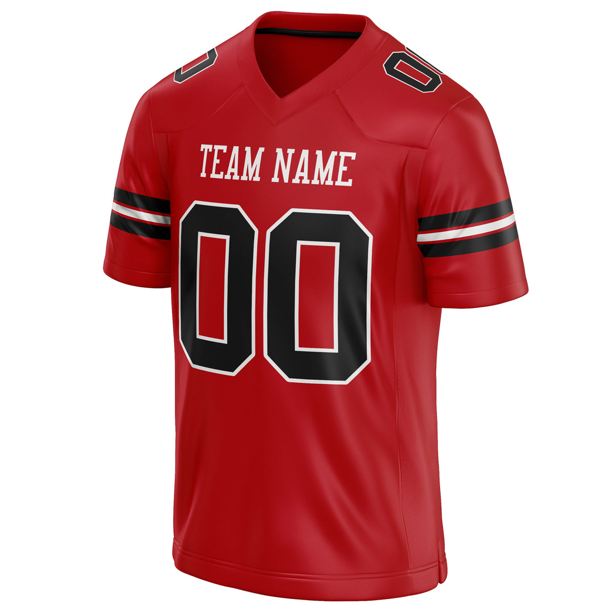 Custom Red Black Solid Colour Football Jersey