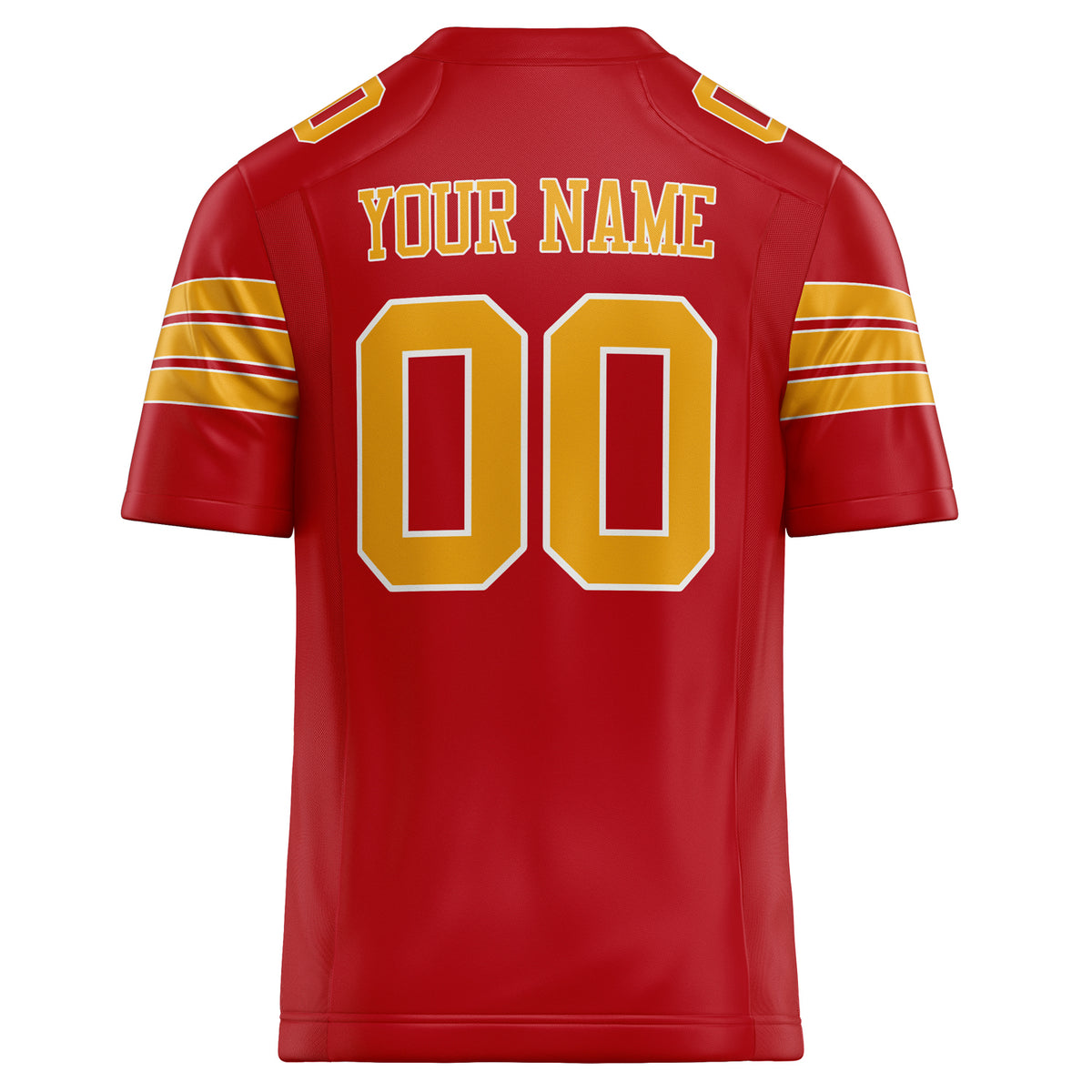 Custom Red Gold Solid Colour Football Jersey