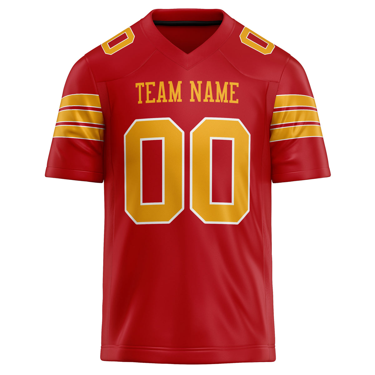 Custom Red Gold Solid Colour Football Jersey