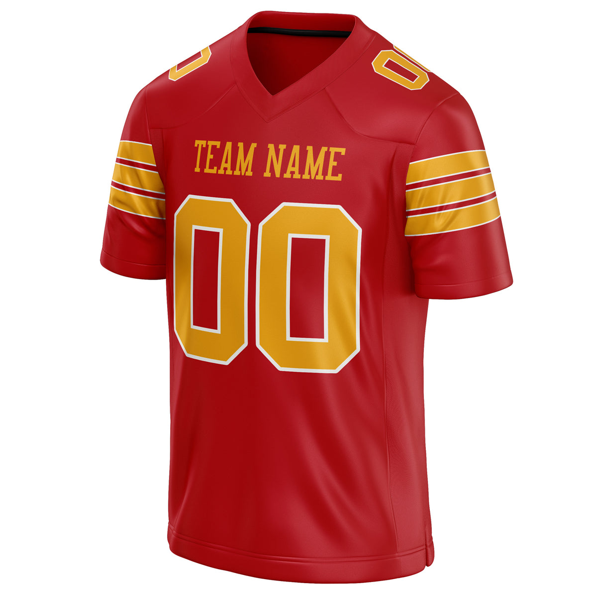 Custom Red Gold Solid Colour Football Jersey