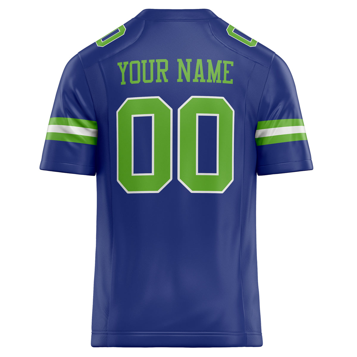 Custom Royal Kelly Green Solid Colour Football Jersey