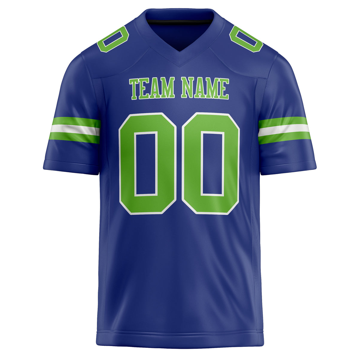 Custom Royal Kelly Green Solid Colour Football Jersey