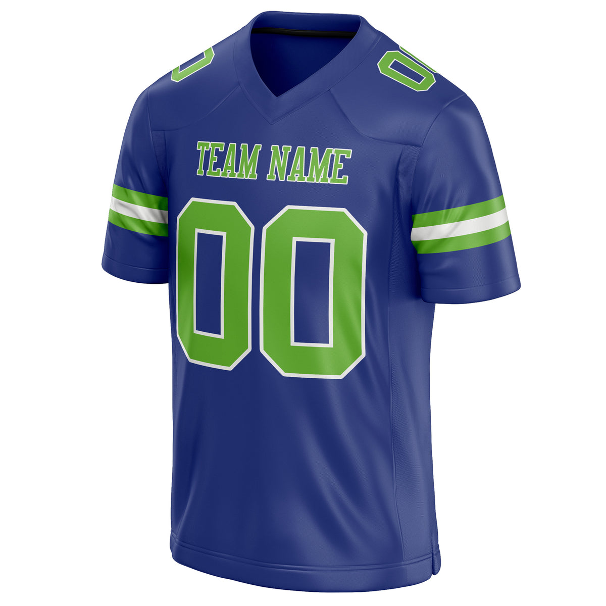 Custom Royal Kelly Green Solid Colour Football Jersey