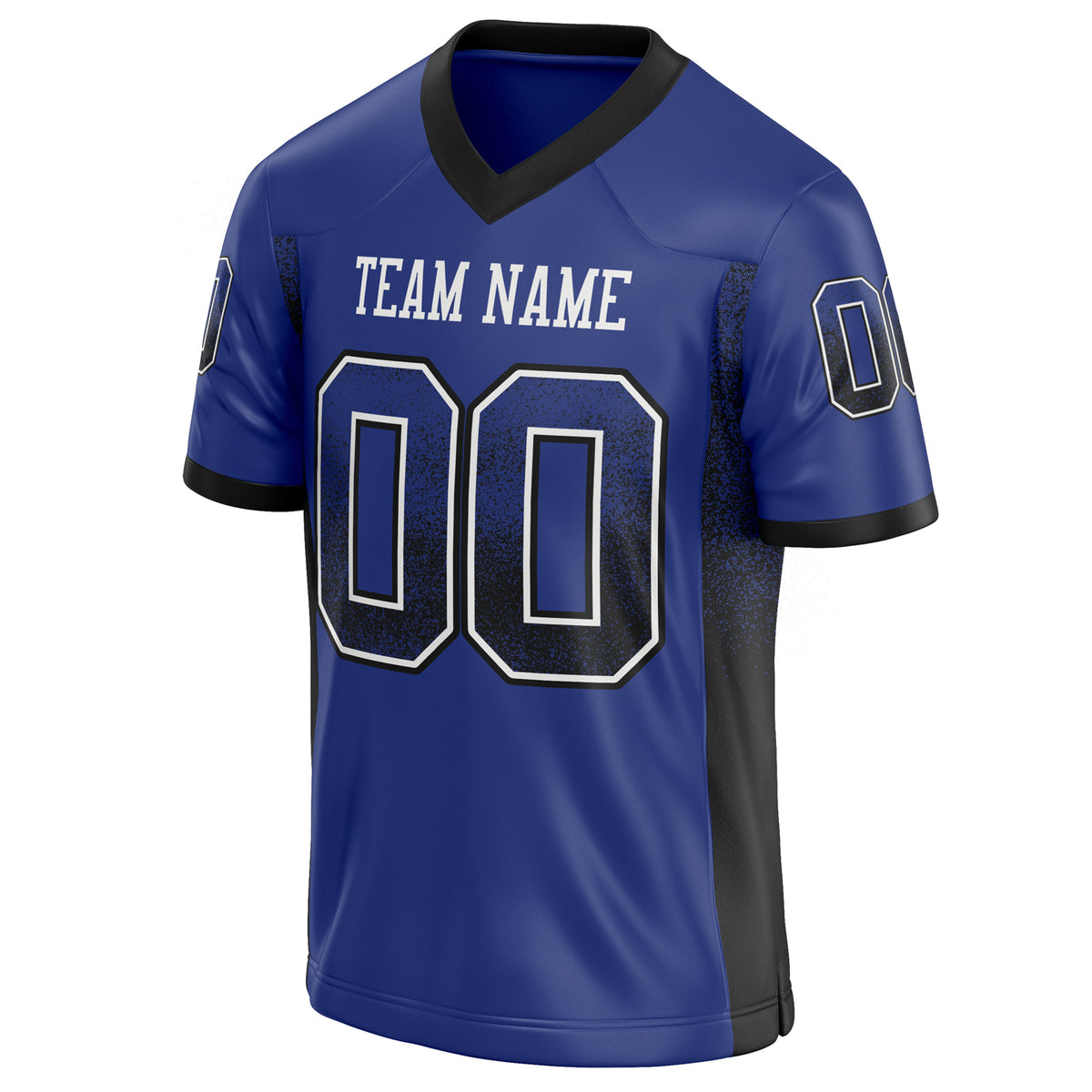 Custom Royal Black Solid Colour Football Jersey