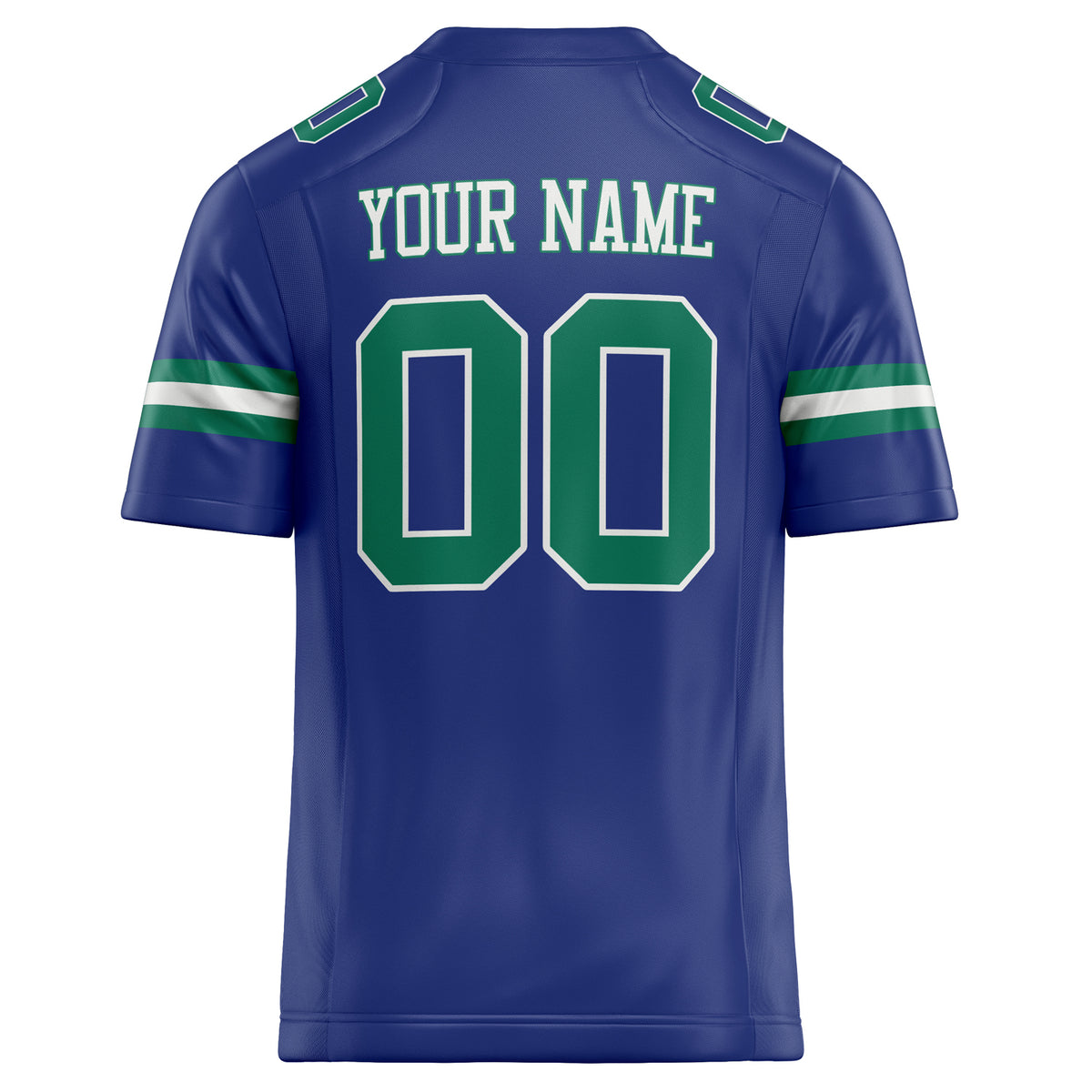 Custom Royal Kelly Green Solid Colour Football Jersey