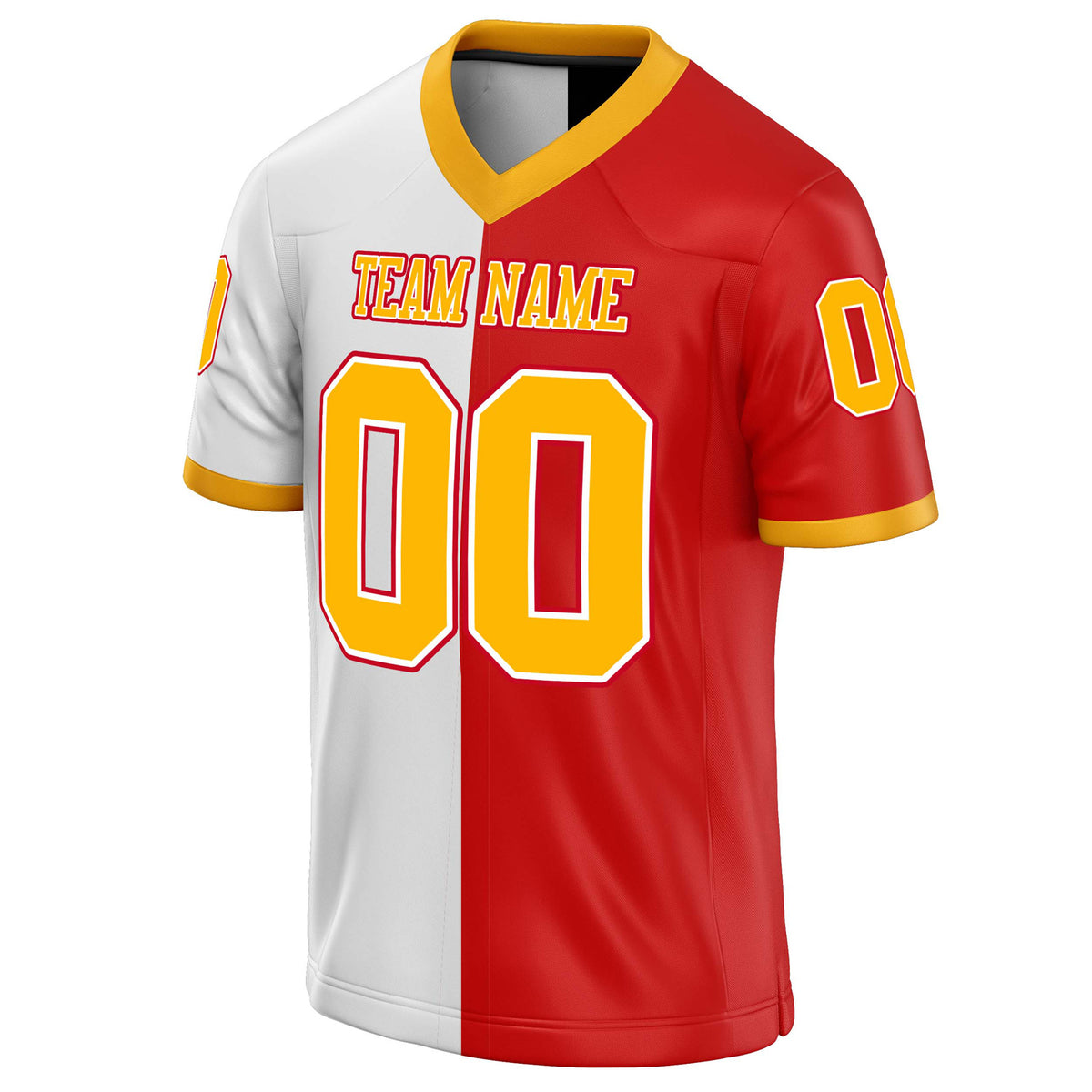 Custom Scarlet White Solid Colour Football Jersey