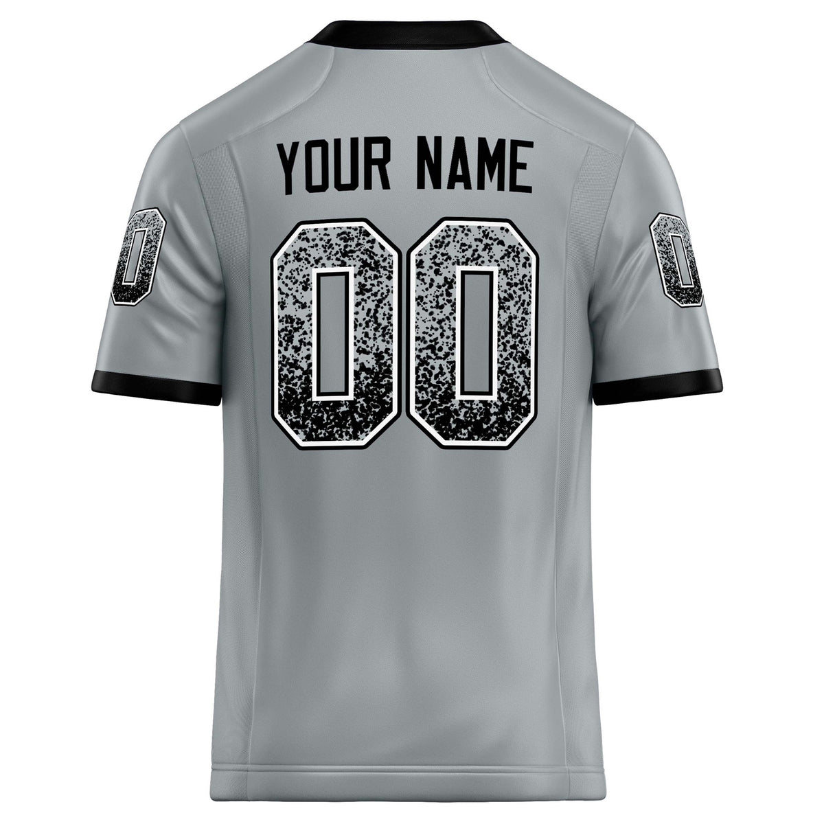 Custom Silver Black Solid Colour Football Jersey