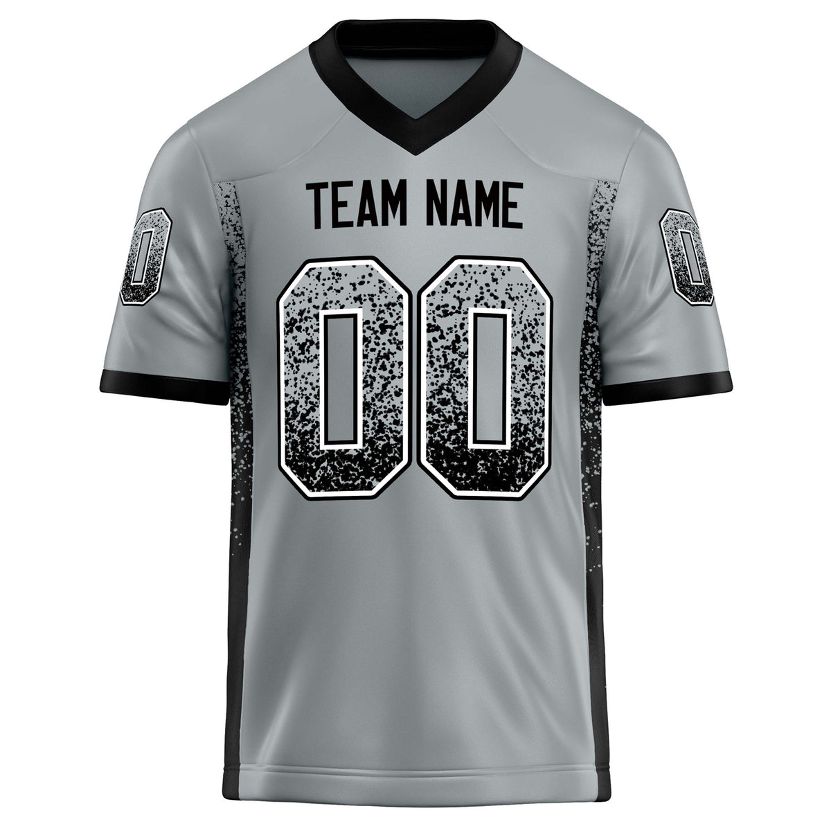 Custom Silver Black Solid Colour Football Jersey