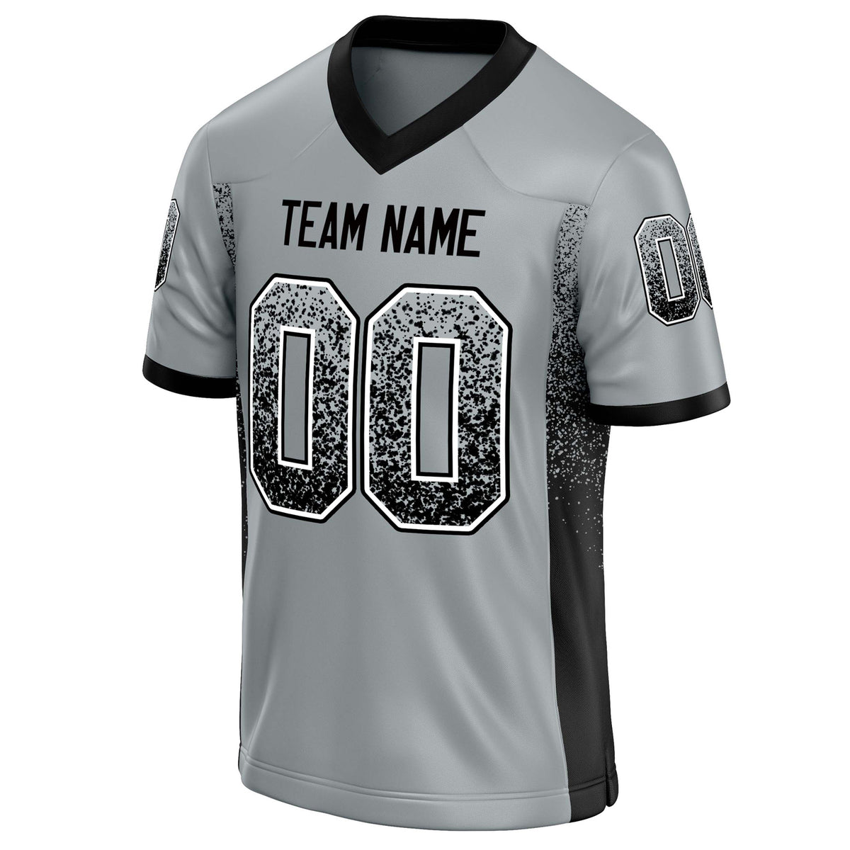 Custom Silver Black Solid Colour Football Jersey