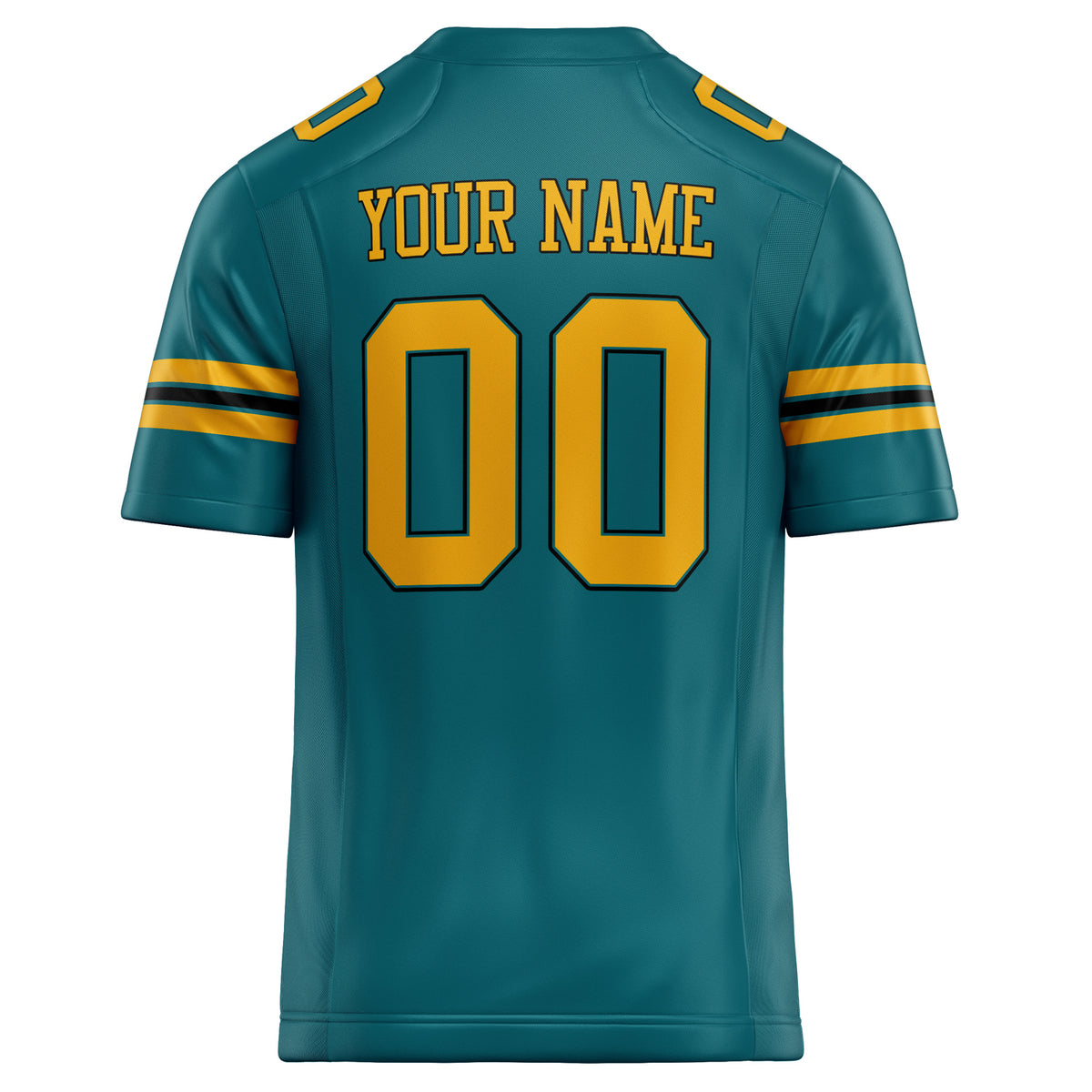 Custom Teal Gold Solid Colour Football Jersey