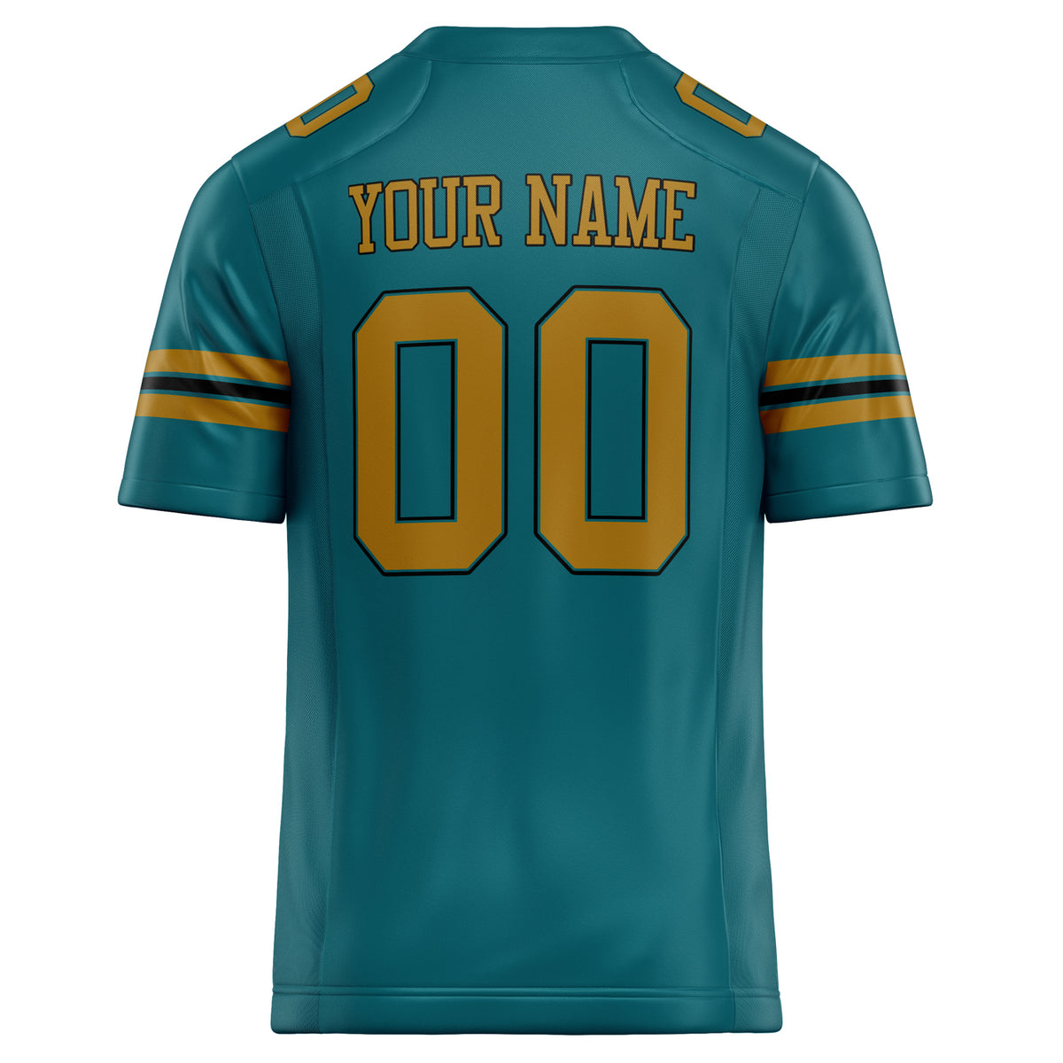 Custom Teal Old Gold Solid Colour Football Jersey