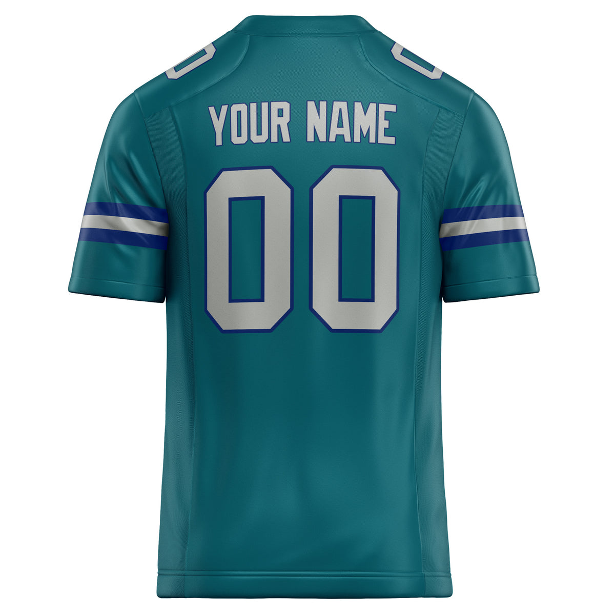 Custom Teal Gray Solid Colour Football Jersey