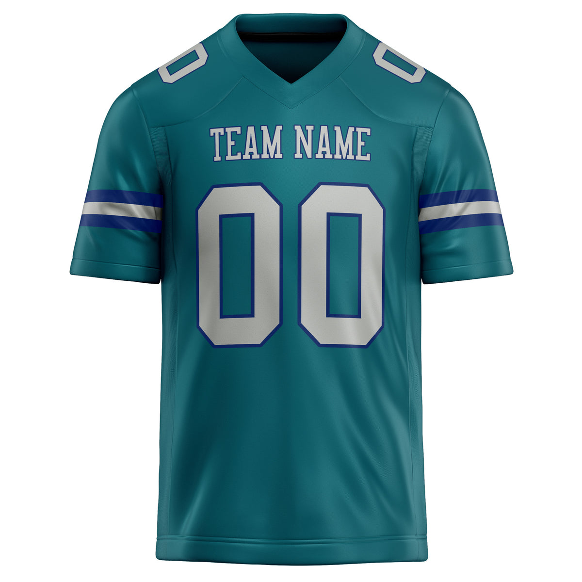 Custom Teal Gray Solid Colour Football Jersey