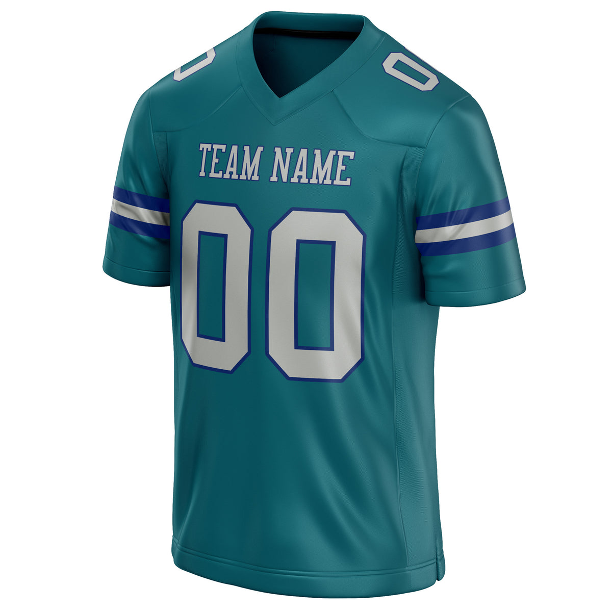 Custom Teal Gray Solid Colour Football Jersey