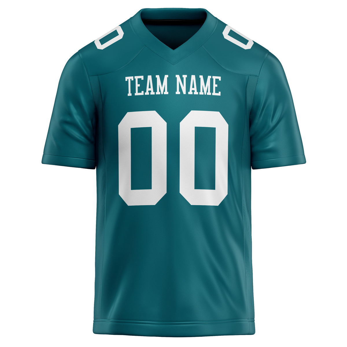 Custom Teal White Solid Colour Football Jersey