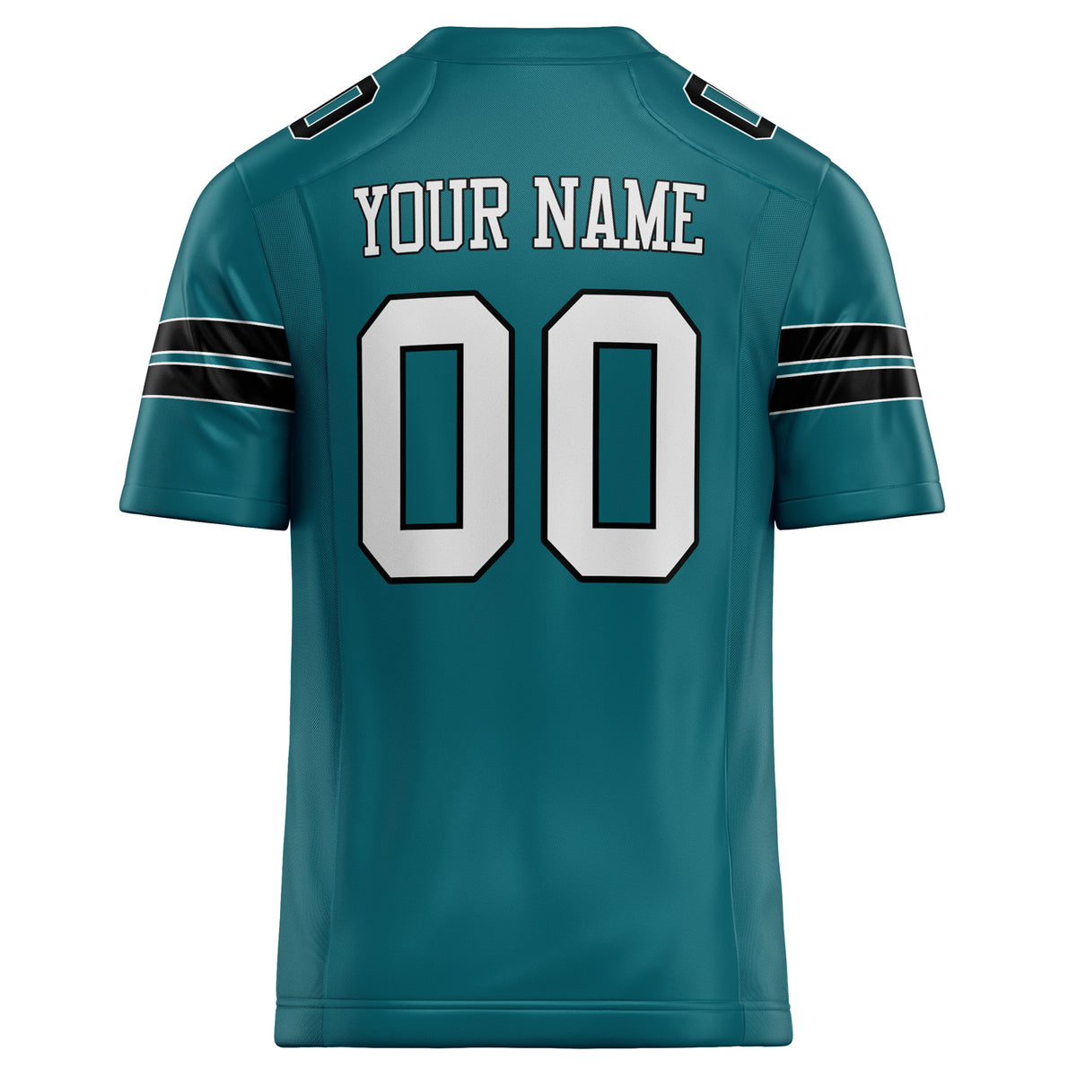 Custom Teal White Solid Colour Football Jersey