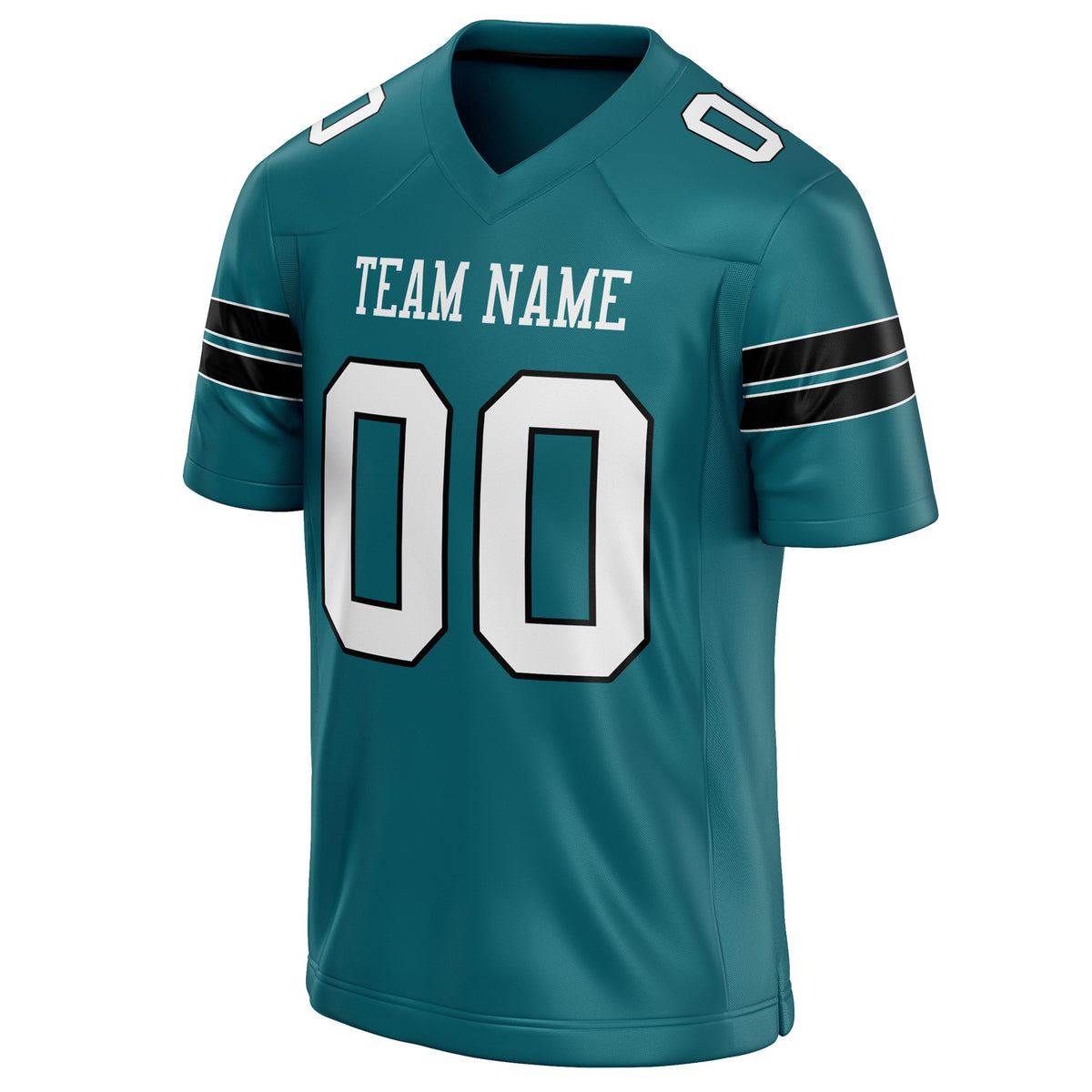 Custom Teal White Solid Colour Football Jersey