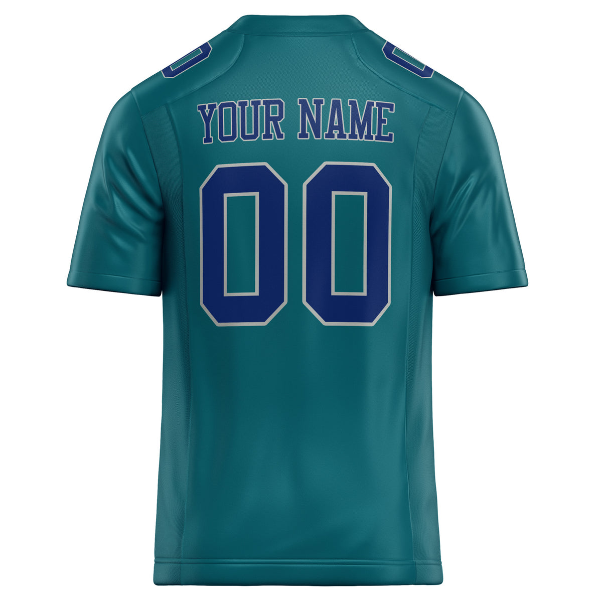 Custom Teal Royal Solid Colour Football Jersey