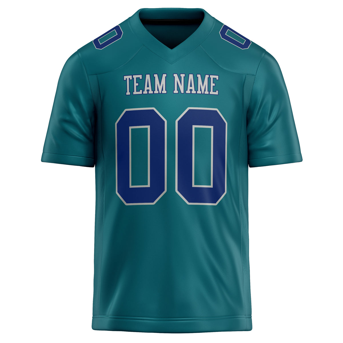 Custom Teal Royal Solid Colour Football Jersey